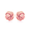 14k Rose Gold Love Knot with Ridge Texture Earrings